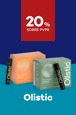 Marca Olistic com destaque promocional de até 20% sobre preço de Venda ao Público Recomendado